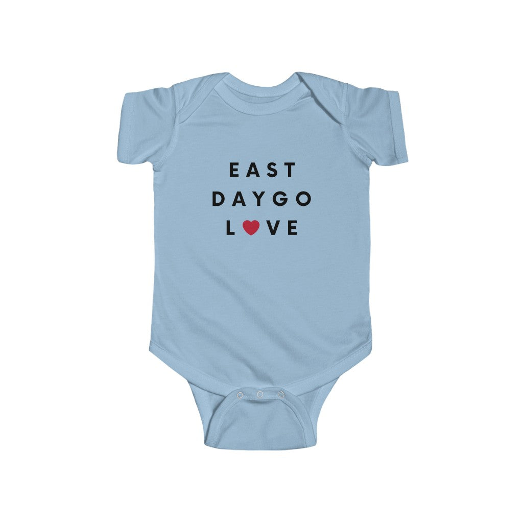 East Daygo Love Baby Onesie, San Diego Infant Bodysuit