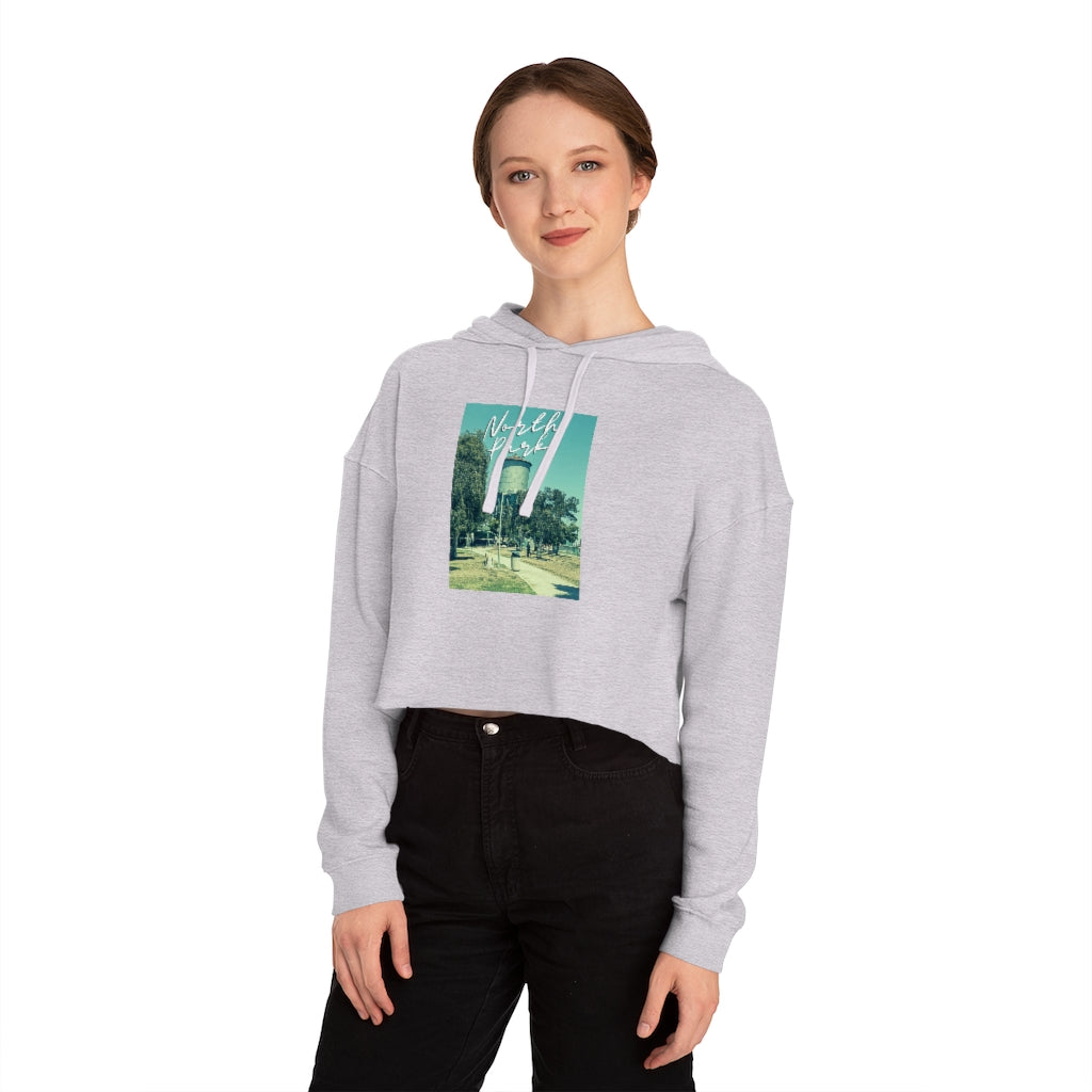 Classic North Park Water Tower Cropped Hoodie, Women's Hooded Sweatshirt