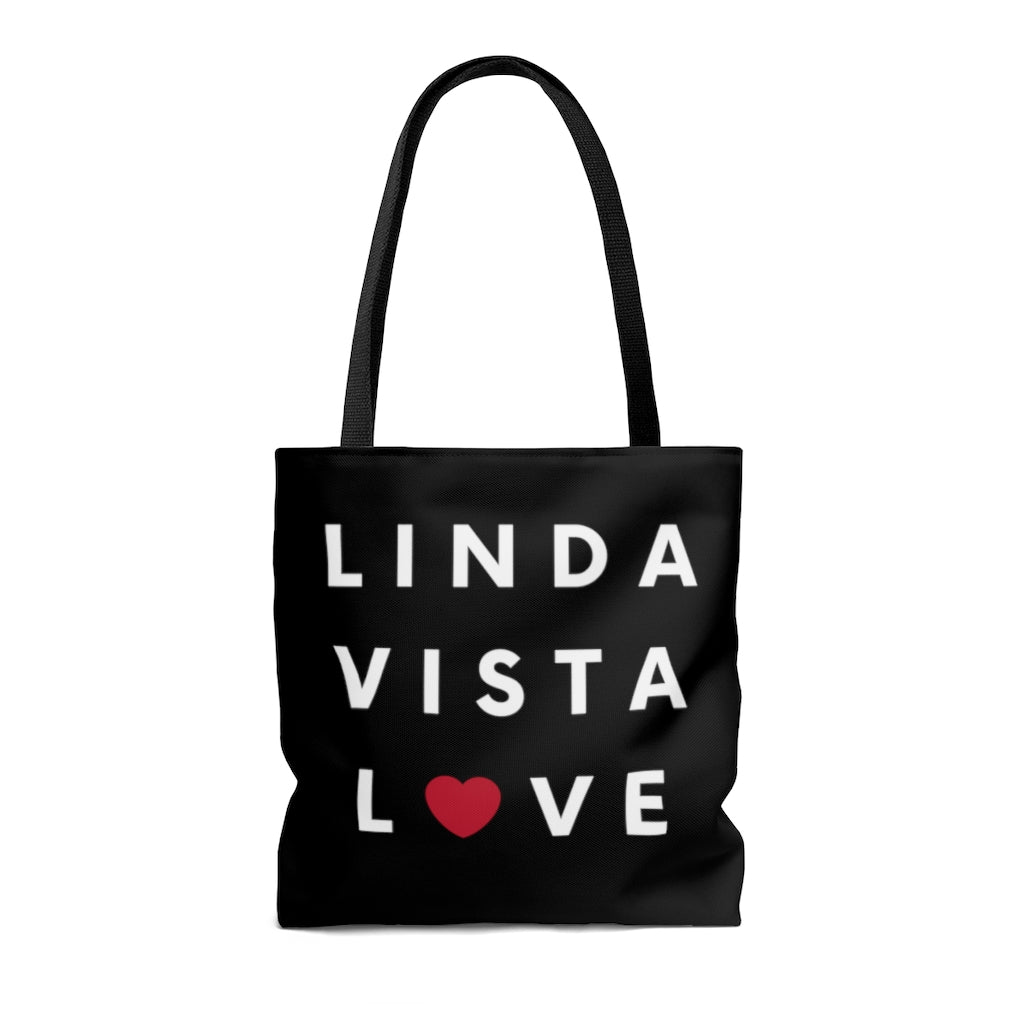 Linda Vista Love Black Tote Bag, SD Beach Bag