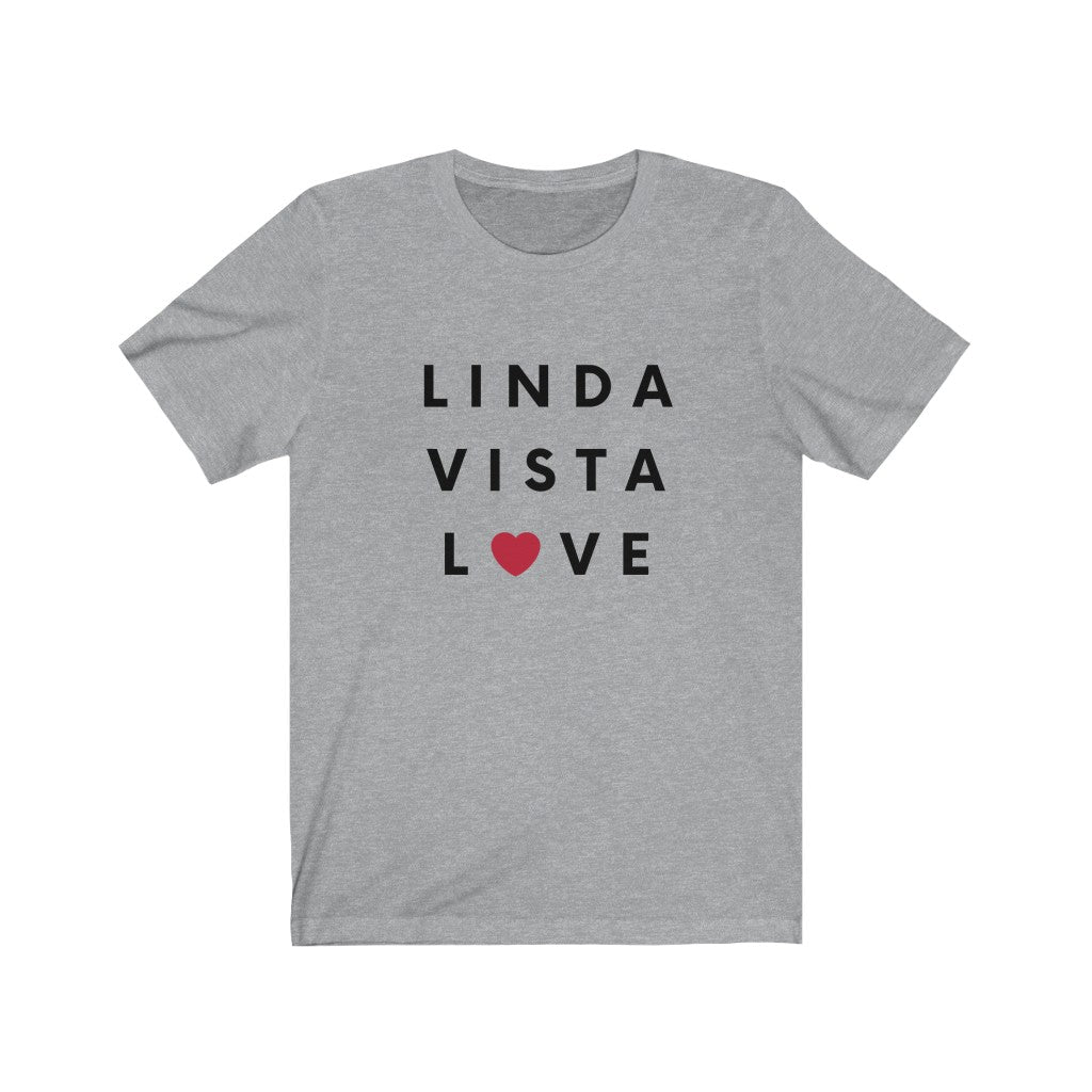 Linda Vista Love Love T-Shirt, SD Tee (Red Heart) (Unisex)