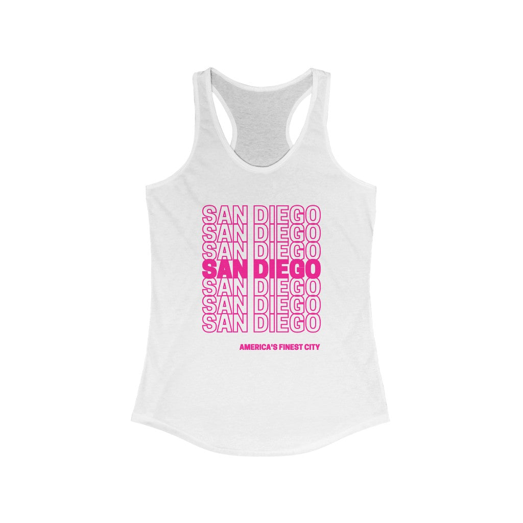 San Diego "Thank You" Women's Racerback Tank Top (Pink)