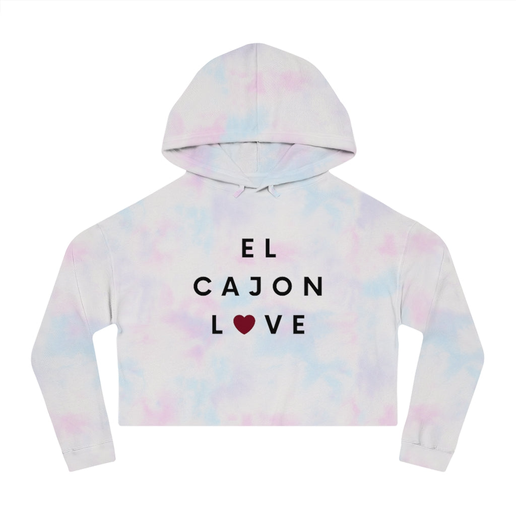 El Cajon Love Cropped Hoodie, Women's Hooded Sweatshirt