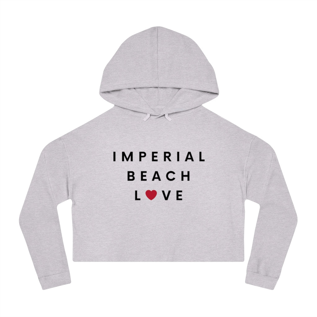 Imperial Beach Love Cropped Hoodie, IB Women's Hooded Sweatshirt