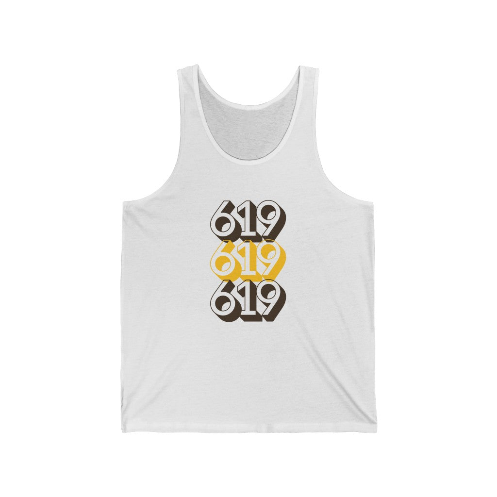 619 Tank, San Diego Brown and Gold Sleeveless T-Shirt