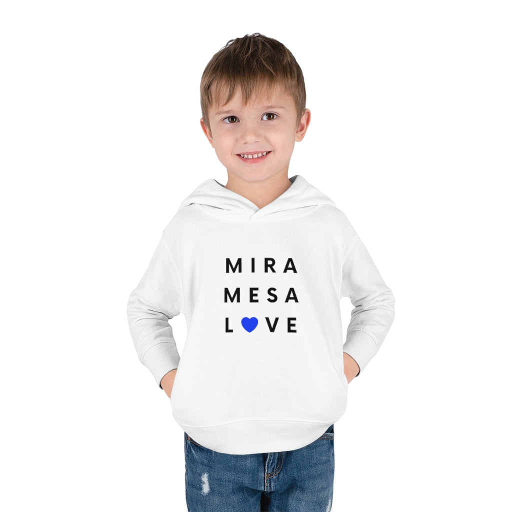 Mira Mesa Love Toddler Hoodie, Kid's Pullover Fleece Hooded Sweater (Blue Heart)