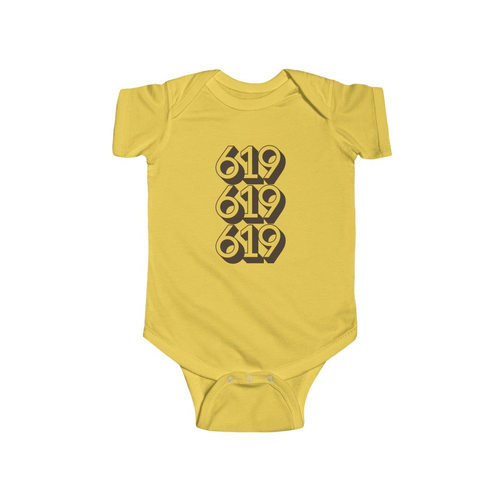 619 Baby Onesie, San Diego Brown and Gold Infant Bodysuit