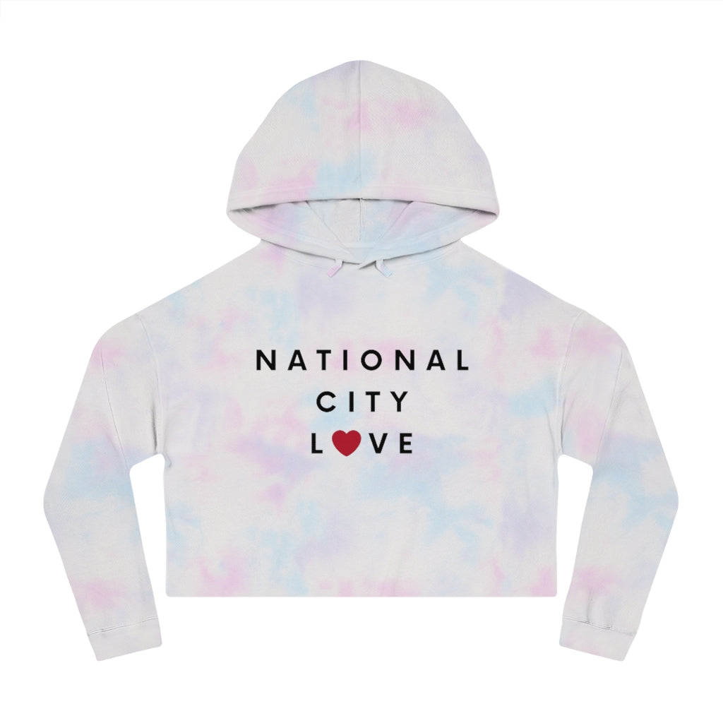 National City Love Cropped Hoodie, Women's Hooded Sweatshirt