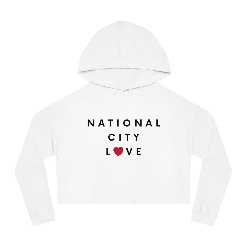 National City Love Cropped Hoodie, Women's Hooded Sweatshirt