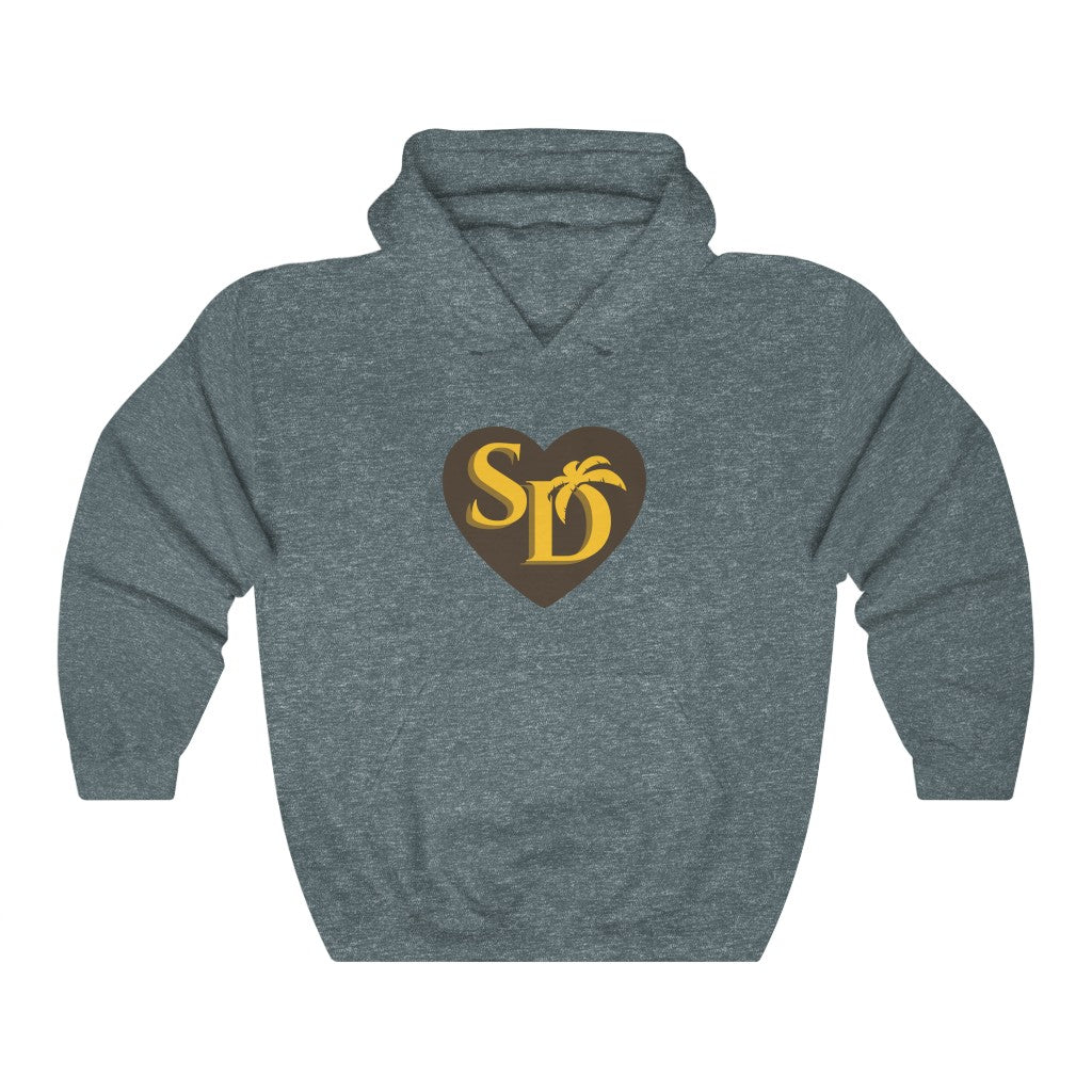 I Heart SD Hoodie | San Diego Brown and Gold Sweatshirt