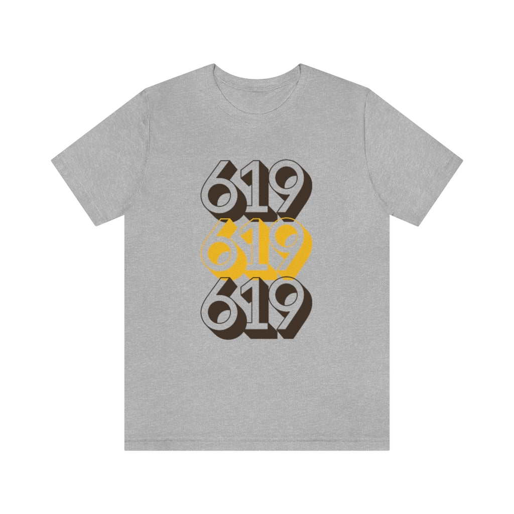 619 Tee, San Diego Brown and Gold Unisex Jersey T-Shirt