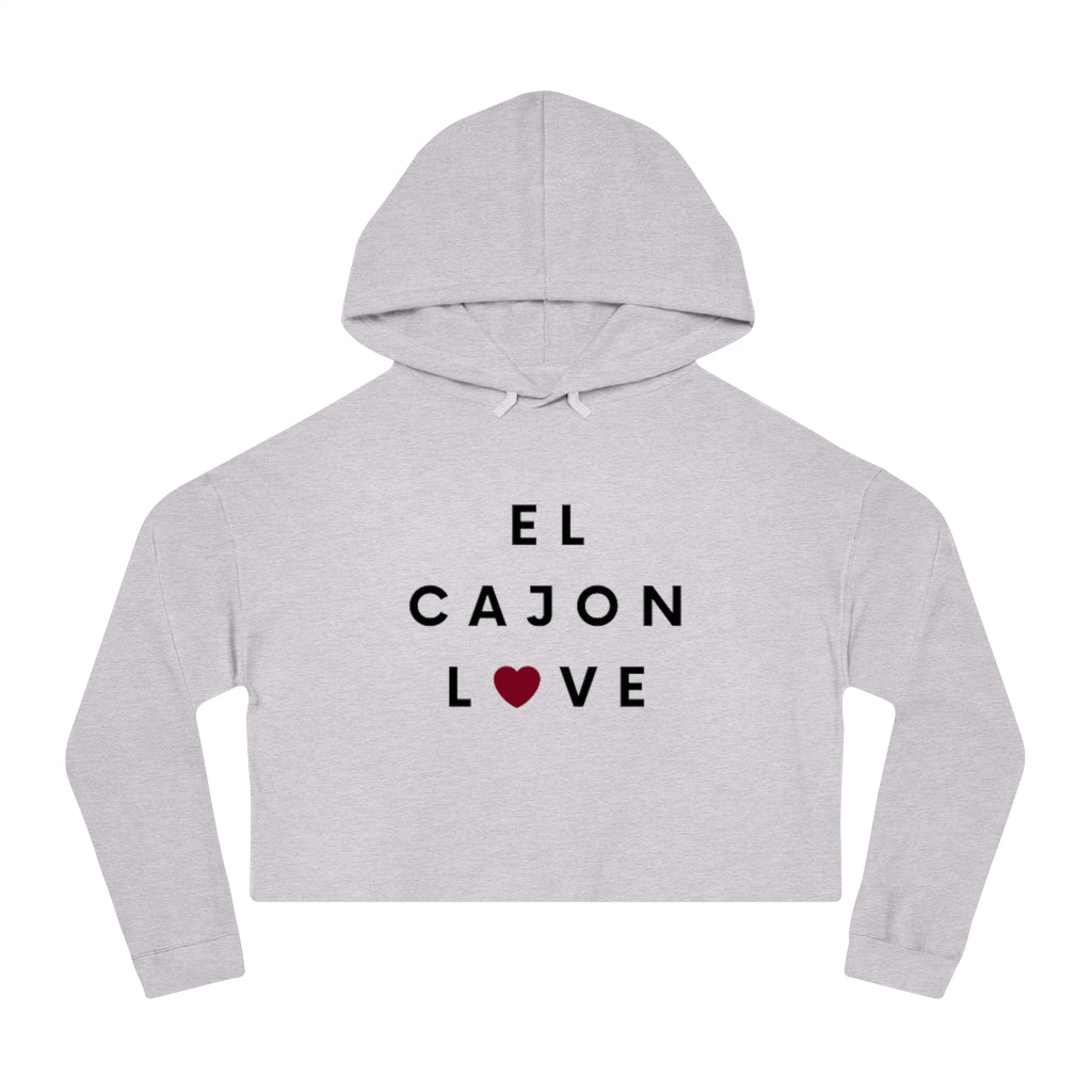 El Cajon Love Cropped Hoodie, Women's Hooded Sweatshirt