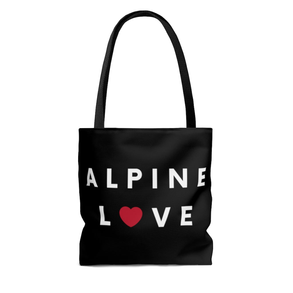 Alpine Love Black Tote Bag, SD Beach Bag, Shopping Bag