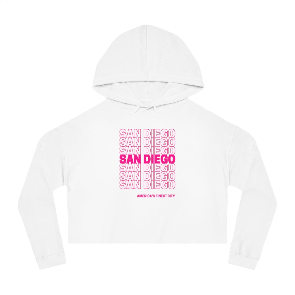 San Diego "Thank You" Cropped Women's Hoodie (Pink)