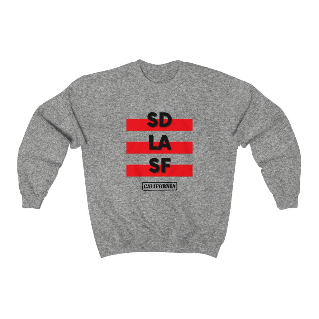 SD LA SF California Sweatshirt (Red)