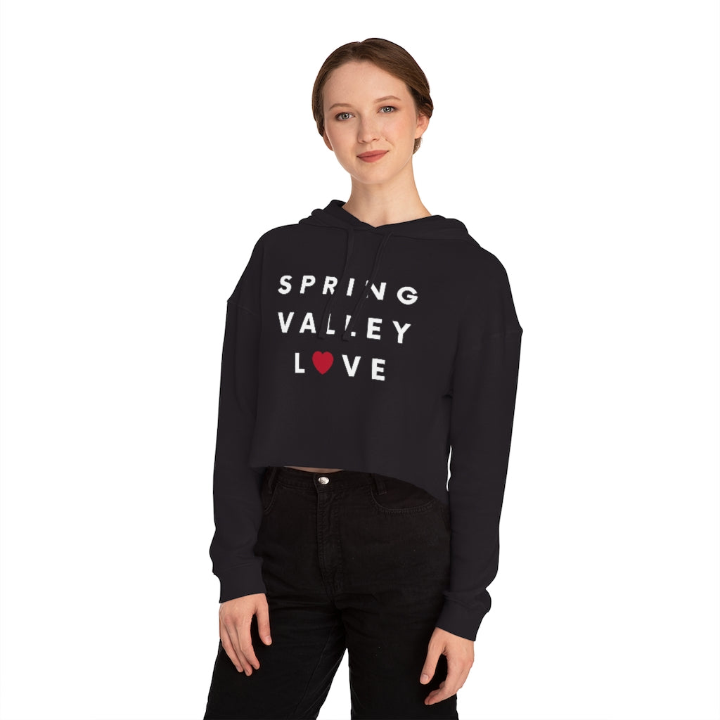 Spring Valley Love Cropped Hoodie, Women's Hooded Sweatshirt