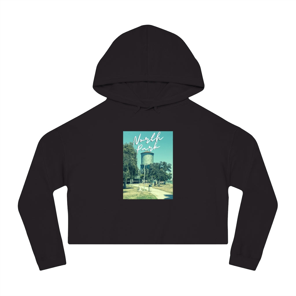 Classic North Park Water Tower Cropped Hoodie, Women's Hooded Sweatshirt