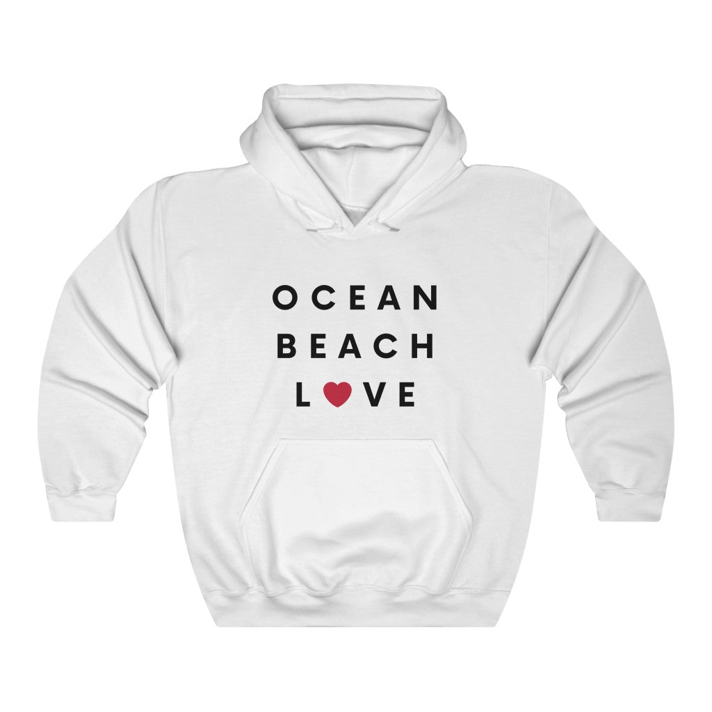 Ocean Beach Love Hoodie, San Diego Love Hooded Sweatshirt (Unisex) (Multiple Colors Avail)