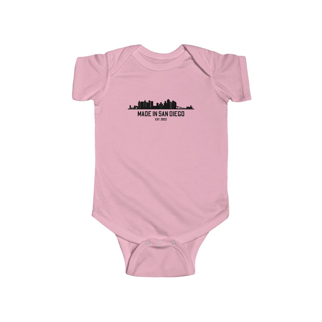 Made in San Diego Est. 2022 Baby Onesie (Black)