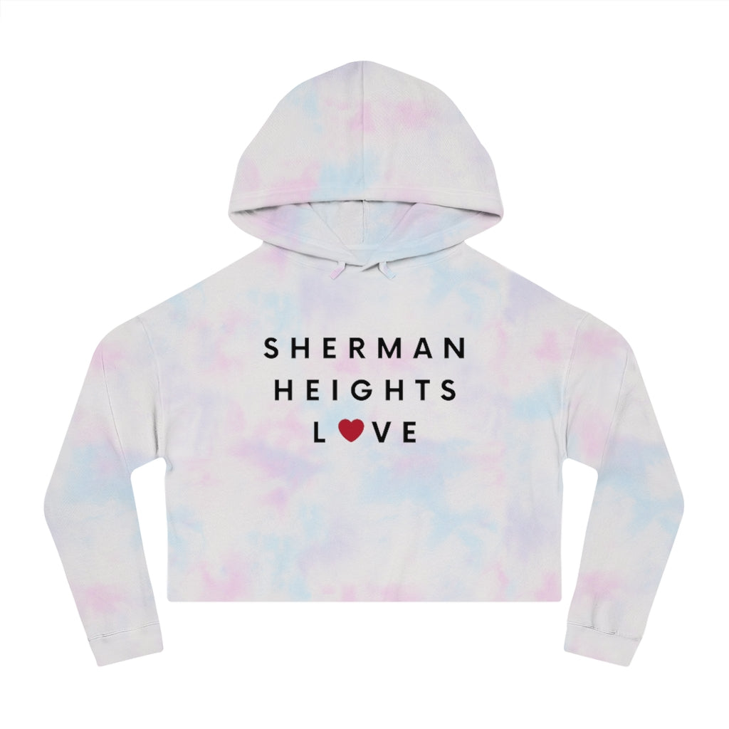 Sherman Heights Love Cropped Women's Hoodie, SD Hooded Sweatshirt