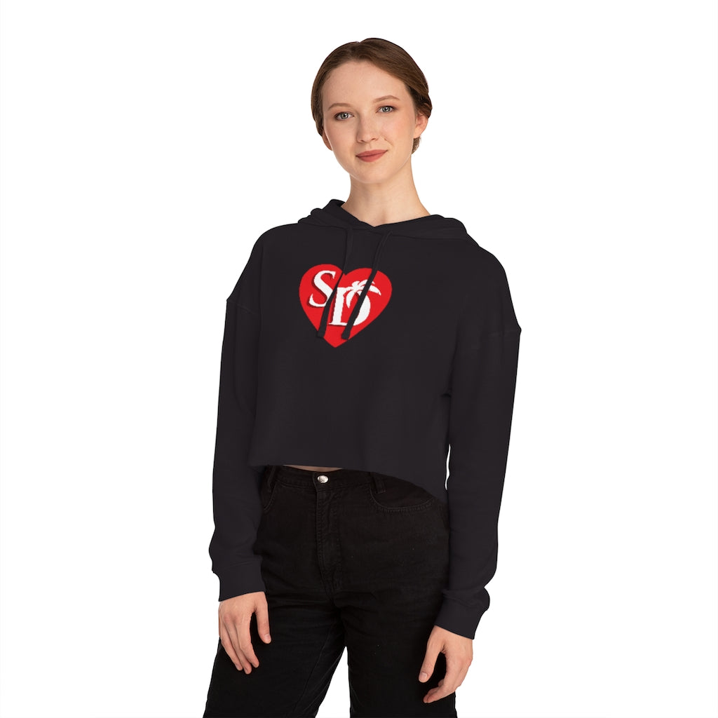 I Heart SD Cropped Top Women's Hoodie