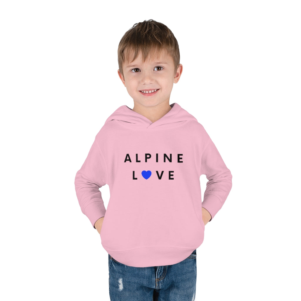 Alpine Love Toddler Hoodie, SD Pullover Fleece Kid's Hooded Sweater (Blue Heart)