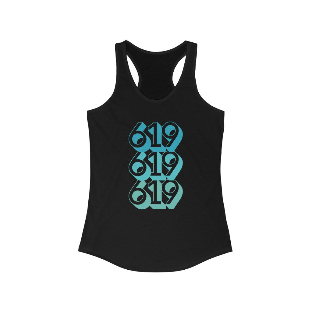 619 Women's Racerback Tee | Teal SD Area Code Tank