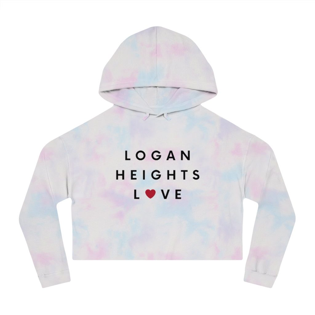 Logan Heights Love Cropped Hoodie, Women's Hooded Sweatshirt