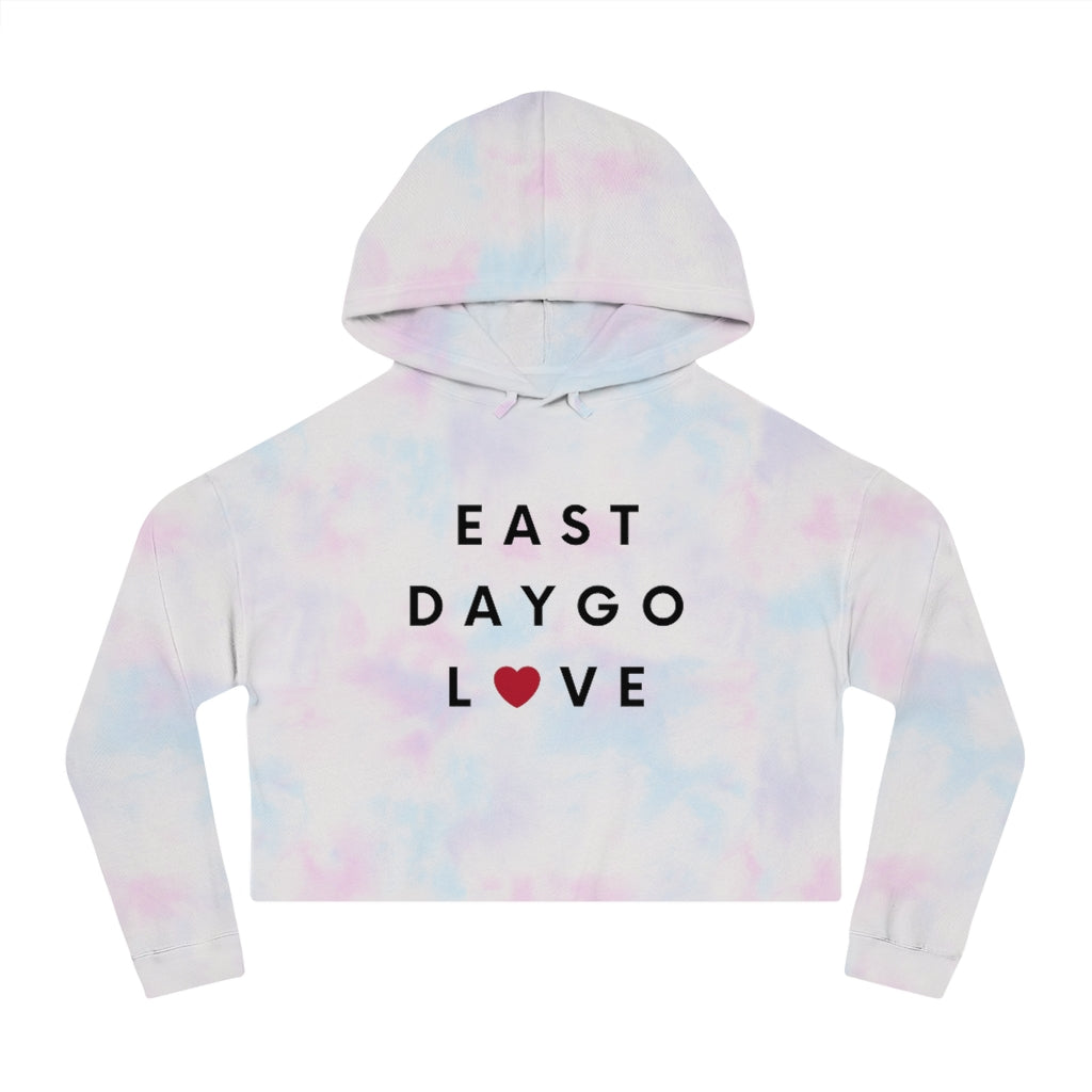 East Daygo Love Cropped Hoodie, Women's Hooded Sweatshirt