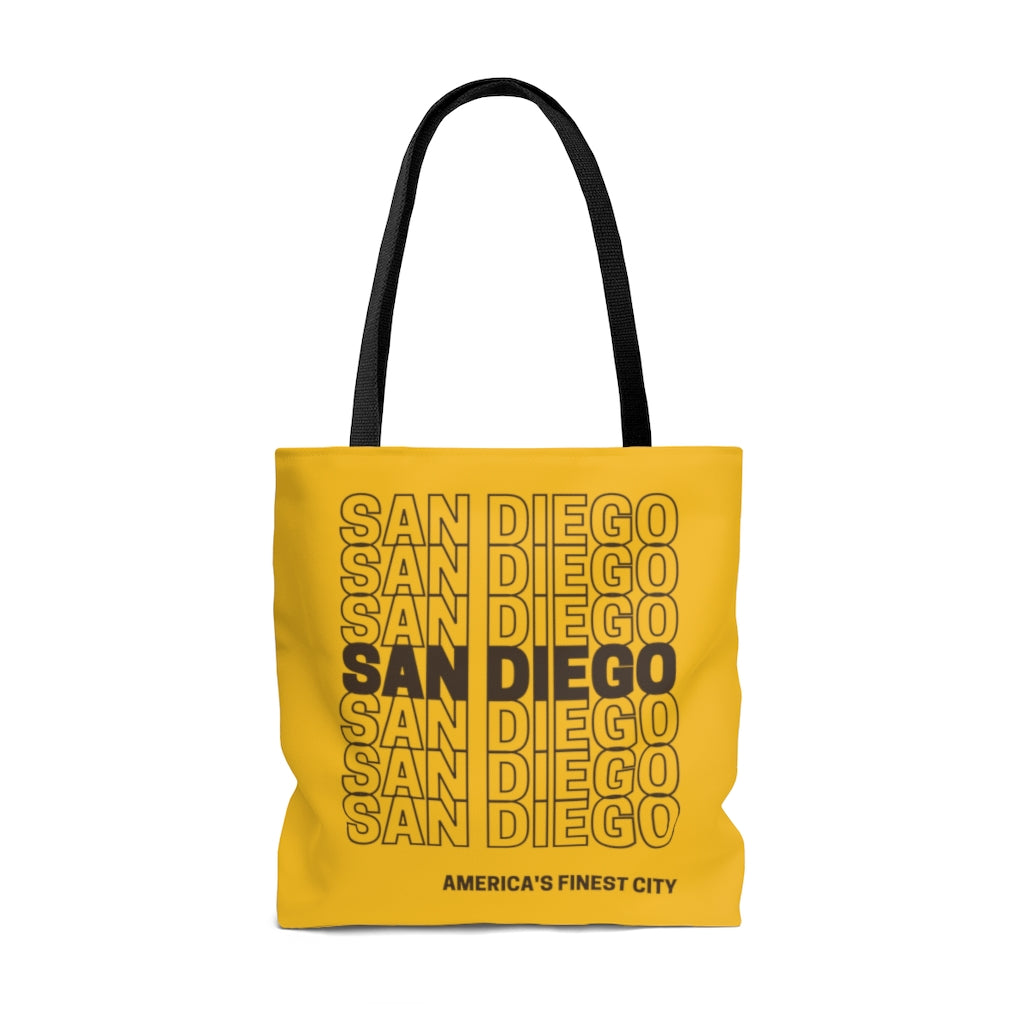 San Diego Gold and Brown Tote Bag