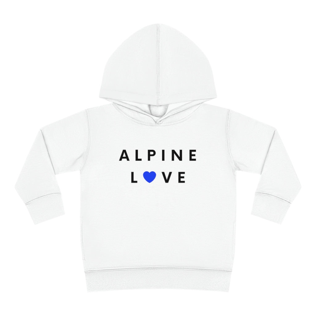 Alpine Love Toddler Hoodie, SD Pullover Fleece Kid's Hooded Sweater (Blue Heart)