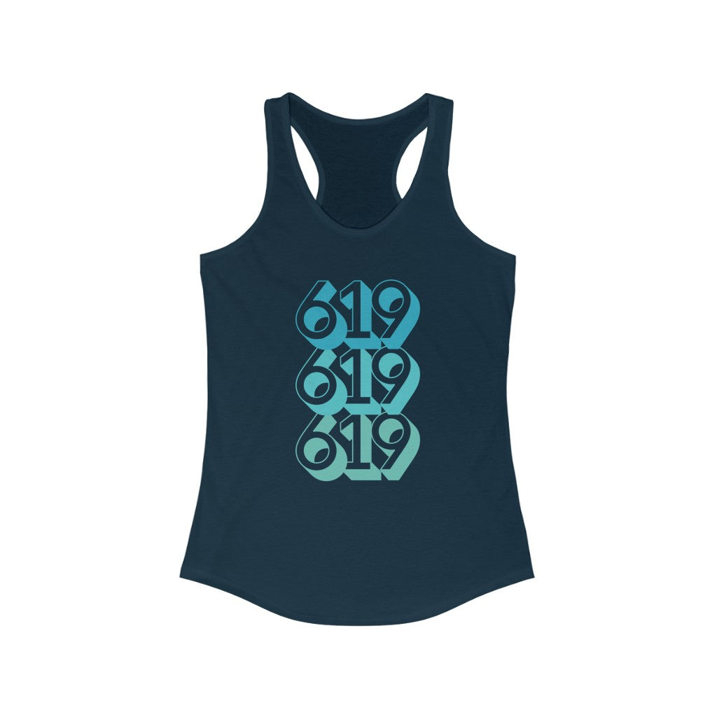 619 Women's Racerback Tee | Teal SD Area Code Tank