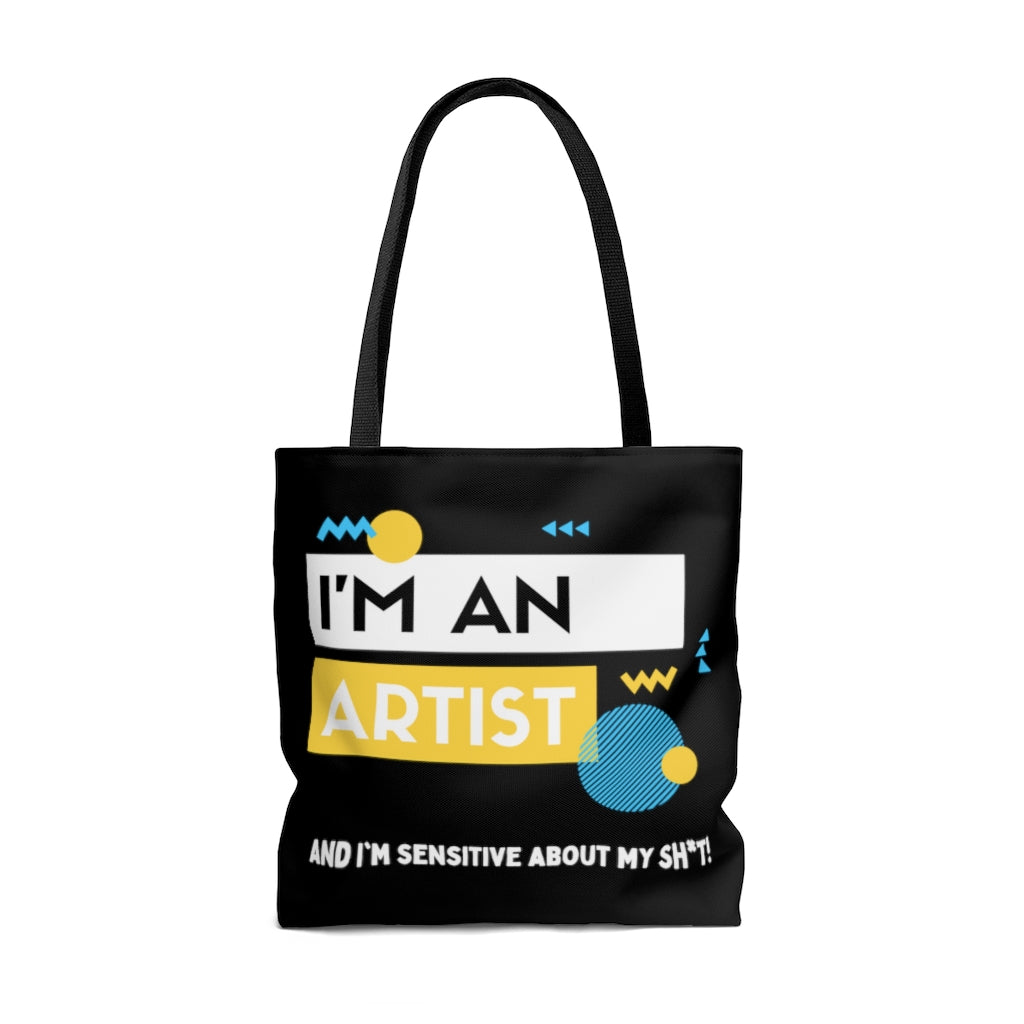 I'm an Artist Yellow and Black Tote Bag