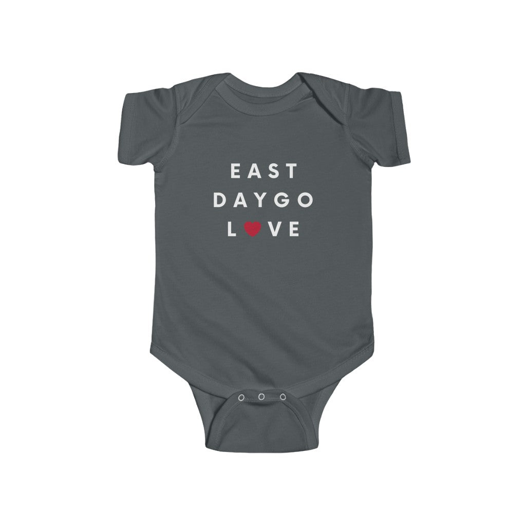 East Daygo Love Baby Onesie, San Diego Infant Bodysuit