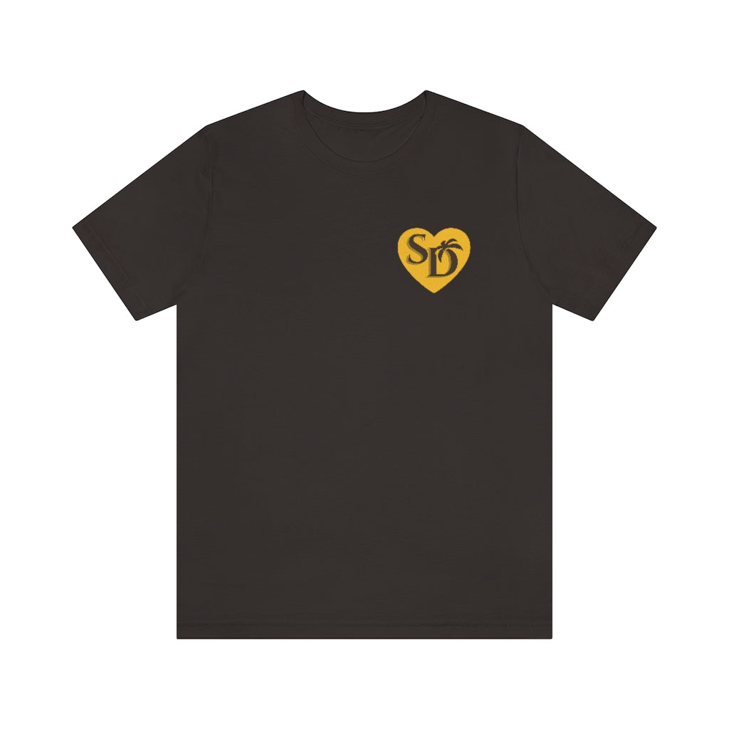 I Heart SD Brown and Gold "Mock Pocket" T-shirt