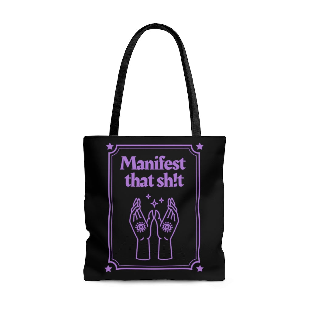 Manifest That Sh!t Purple and Black Tote Bag