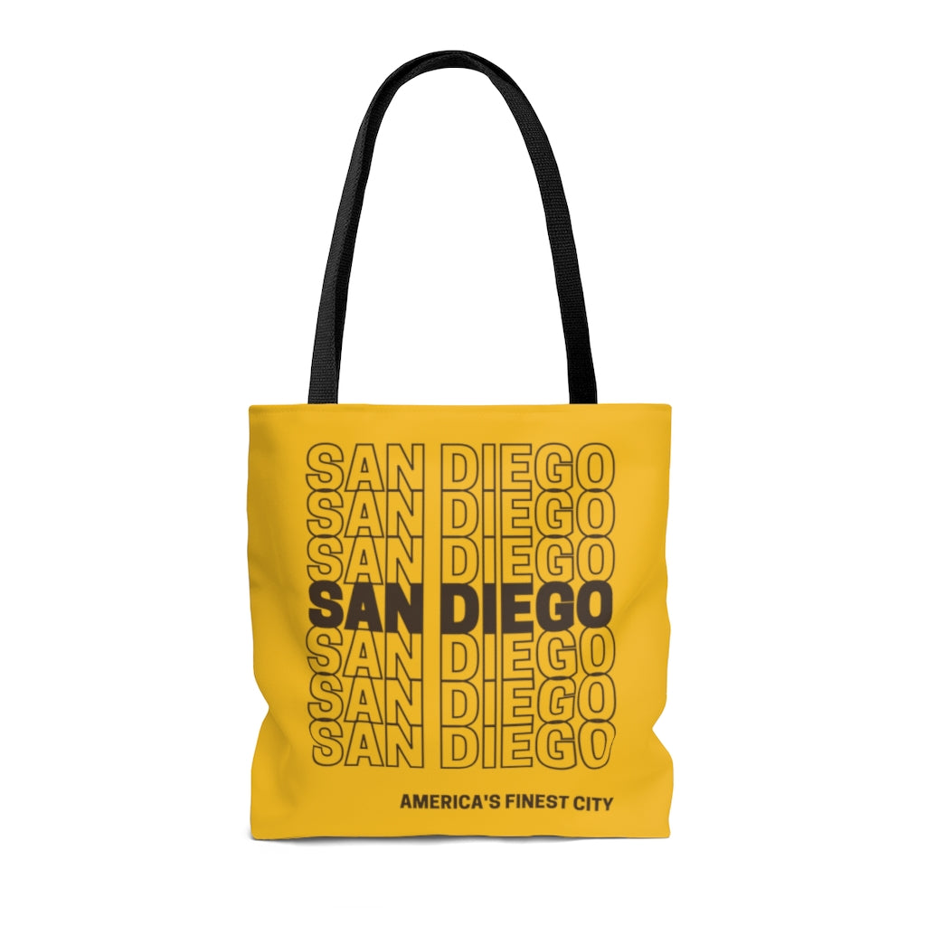 San Diego Gold and Brown Tote Bag