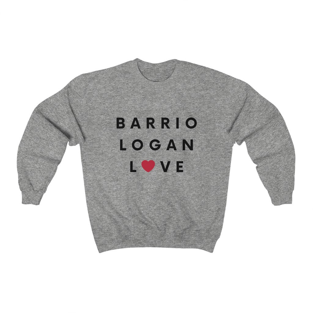 Barrio Logan Love Crewneck Sweatshirt (Red Heart) (Unisex)