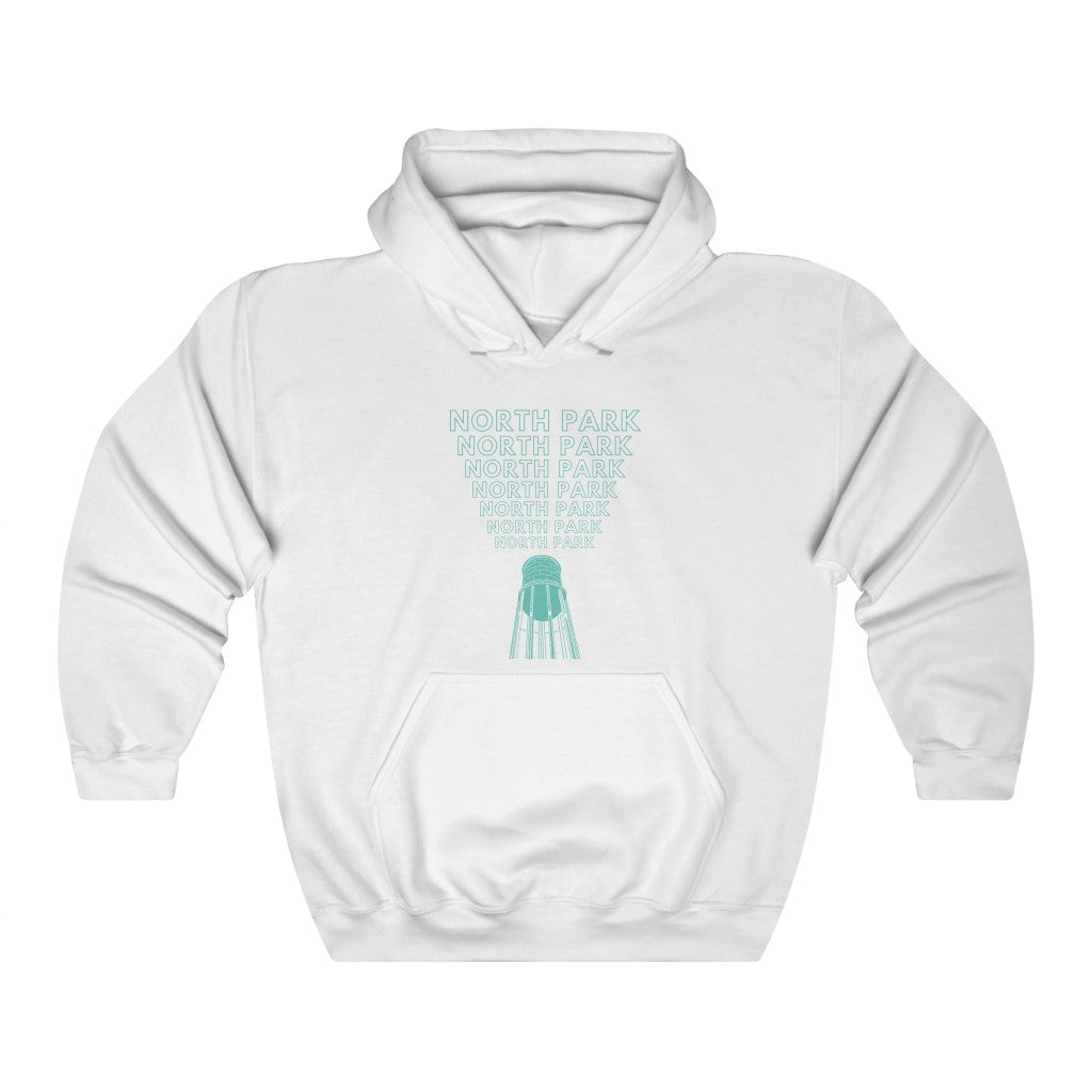 "Yell North Park" Water Tower Hoodie, SD Hooded Sweatshirt (Green) (Unisex)