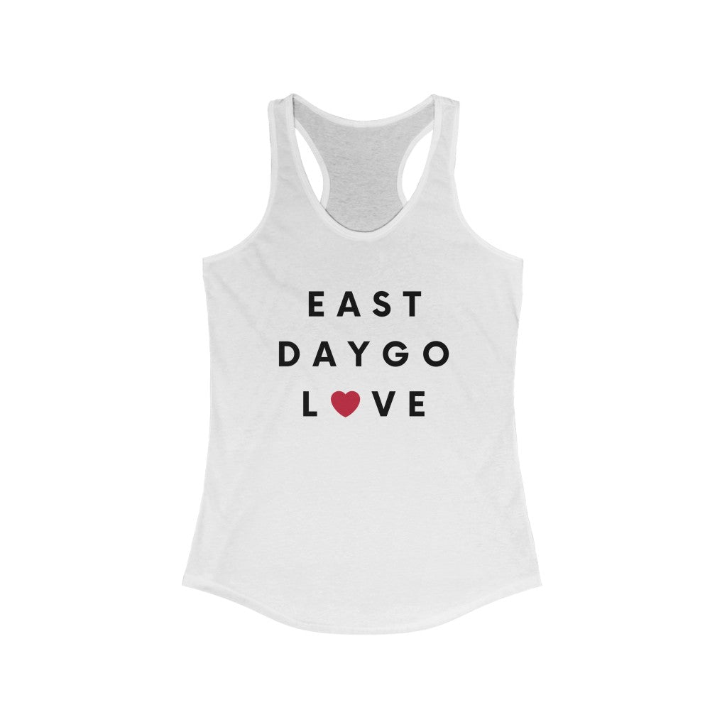 East Daygo Love Women's Racerback Tank Top, San Diego Sleeveless T-Shirt (Multiple Colors Avail)