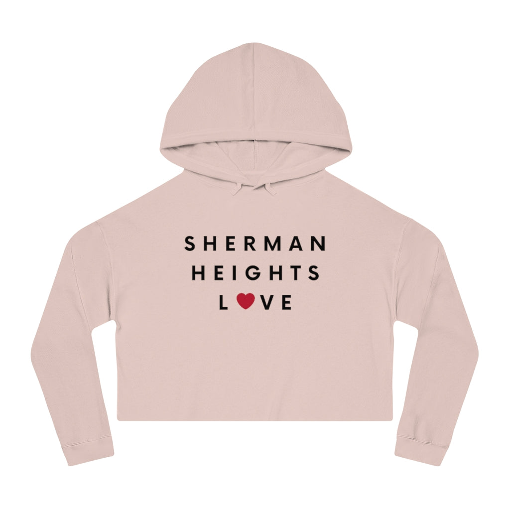 Sherman Heights Love Cropped Women's Hoodie, SD Hooded Sweatshirt