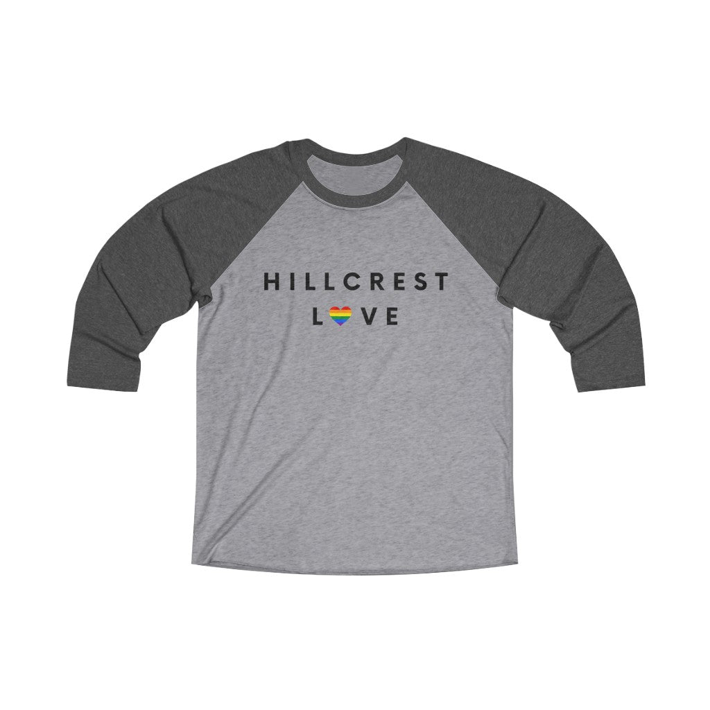 Hillcrest Love Long Sleeve Baseball Tee, San Diego Neighborhood 3/4 Sleeve T-Shirt(Unisex) (Multiple Colors Avail)