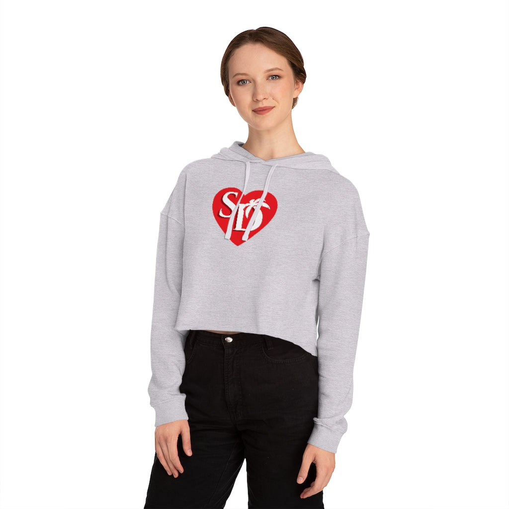 I Heart SD Cropped Top Women's Hoodie