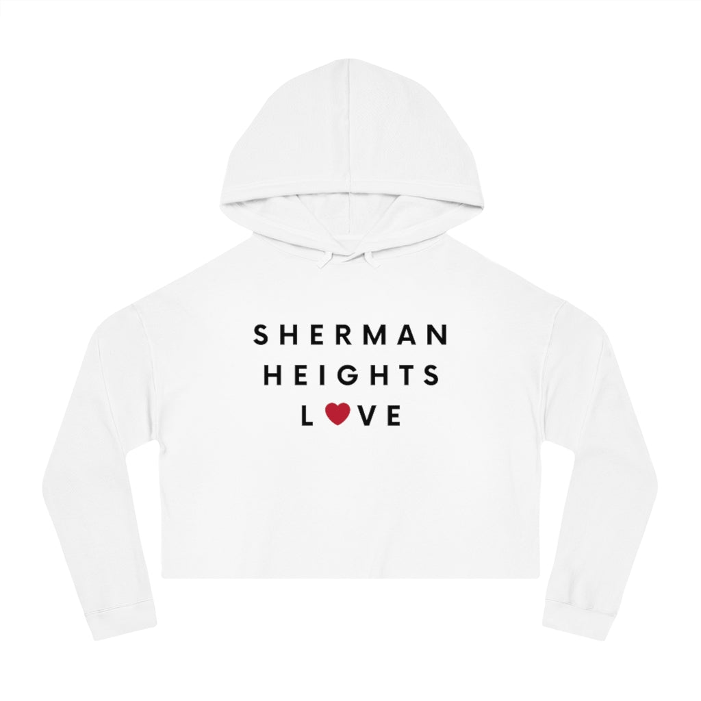 Sherman Heights Love Cropped Women's Hoodie, SD Hooded Sweatshirt