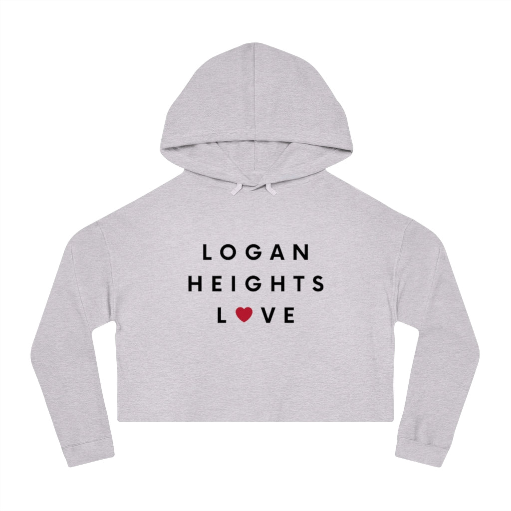 Logan Heights Love Cropped Hoodie, Women's Hooded Sweatshirt