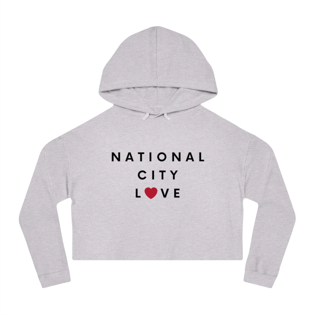 National City Love Cropped Hoodie, Women's Hooded Sweatshirt