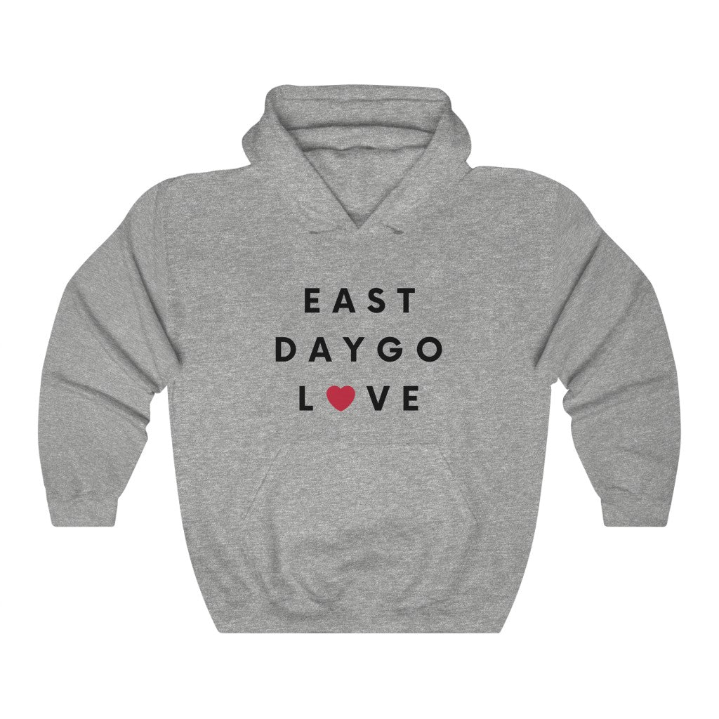 East Daygo Love Hoodie, San Diego Neighborhood Hooded Sweatshirt (Unisex) (Multiple Colors Avail)