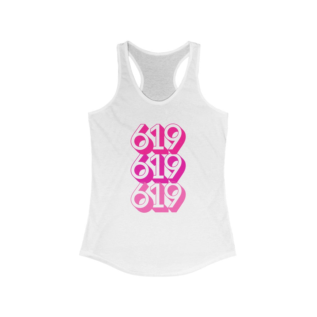 619 Women's Racerback Tee | Pink SD Area Code Tank