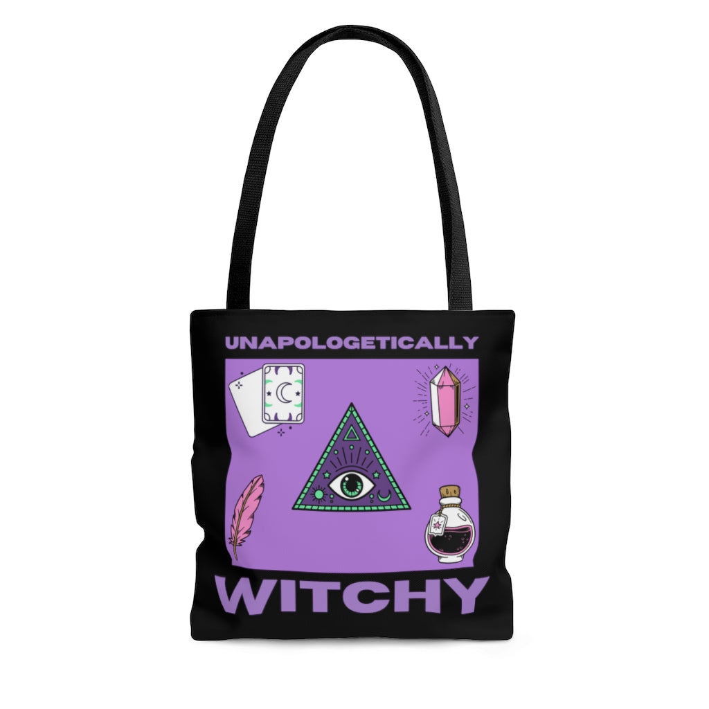 Unapologetically Witchy Purple and Black Tote Bag