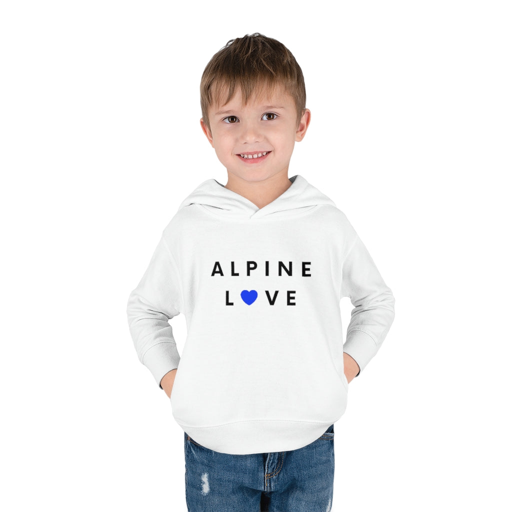 Alpine Love Toddler Hoodie, SD Pullover Fleece Kid's Hooded Sweater (Blue Heart)