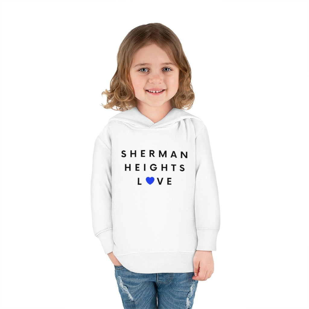 Sherman Heights Love Toddler Hoodie, Kid's Pullover Fleece Hooded Sweater (Blue Heart)